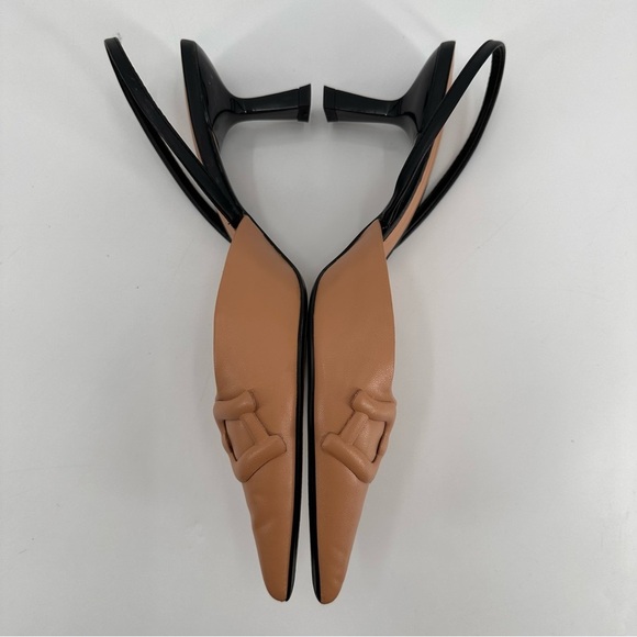 ZARA Zara Raised Detail Slingbacks Low Heels Nude 41 - Picture 4 of 8